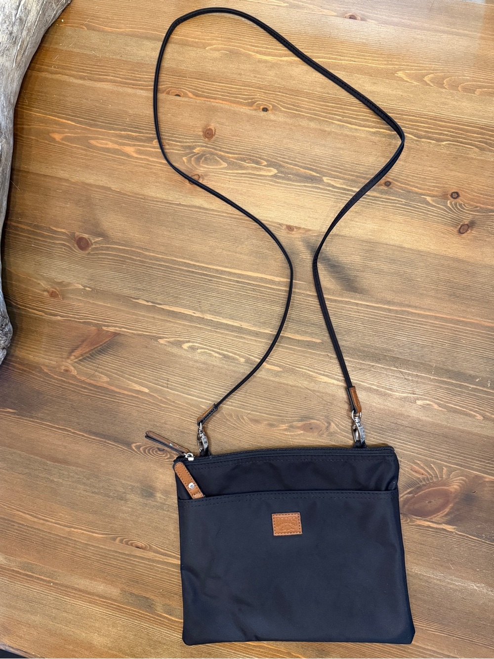 Roots Nylon Black Crossbody Bag